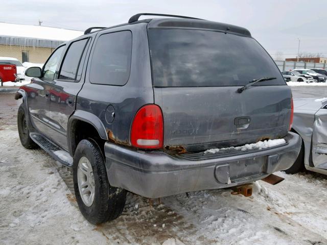 1B4HS38N52F170074 - 2002 DODGE DURANGO SP GRAY photo 3