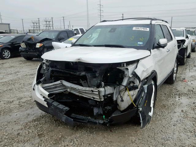 1FM5K8F86DGB43281 - 2013 FORD EXPLORER L WHITE photo 2