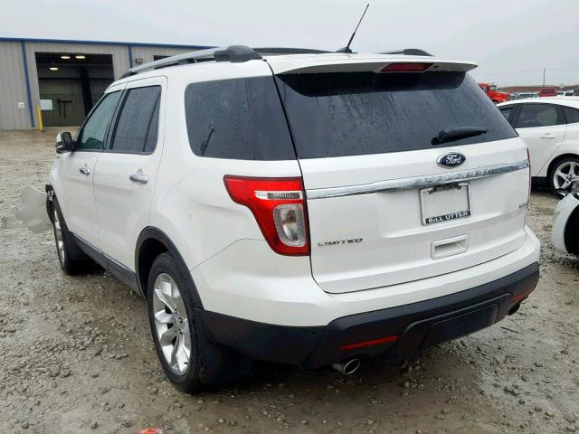 1FM5K8F86DGB43281 - 2013 FORD EXPLORER L WHITE photo 3