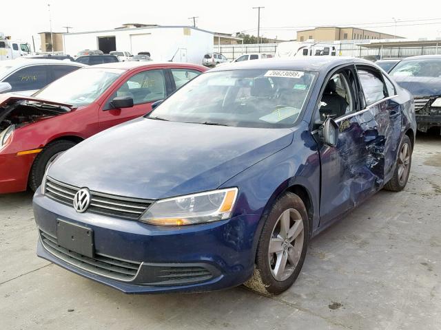 3VWLL7AJ3DM372792 - 2013 VOLKSWAGEN JETTA TDI BLUE photo 2