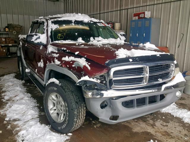 1B7GG2AN11S147336 - 2001 DODGE DAKOTA QUA MAROON photo 1