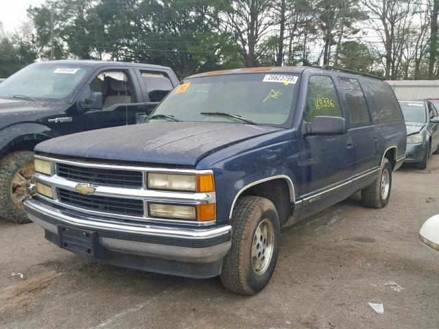 1GNEC16K8SJ387221 - 1995 CHEVROLET SUBURBAN BLUE photo 2