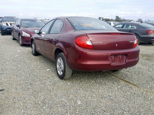 1B3ES26C62D599870 - 2002 DODGE NEON MAROON photo 3