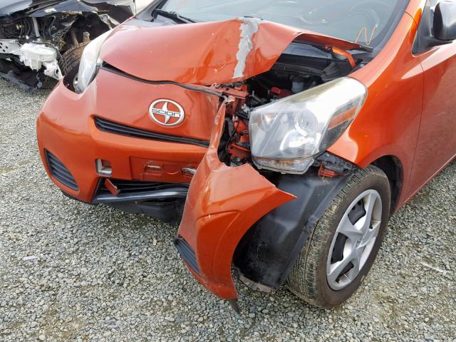 JTNJJXB08CJ010650 - 2012 TOYOTA SCION IQ ORANGE photo 9