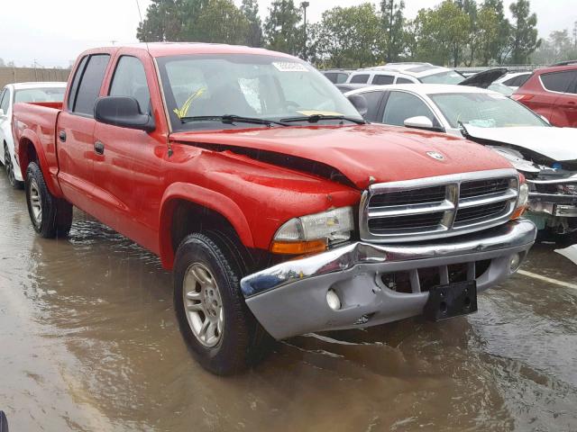 1D7HG48N74S612475 - 2004 DODGE DAKOTA QUA RED photo 1