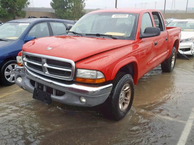 1D7HG48N74S612475 - 2004 DODGE DAKOTA QUA RED photo 2