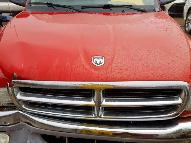 1D7HG48N74S612475 - 2004 DODGE DAKOTA QUA RED photo 7