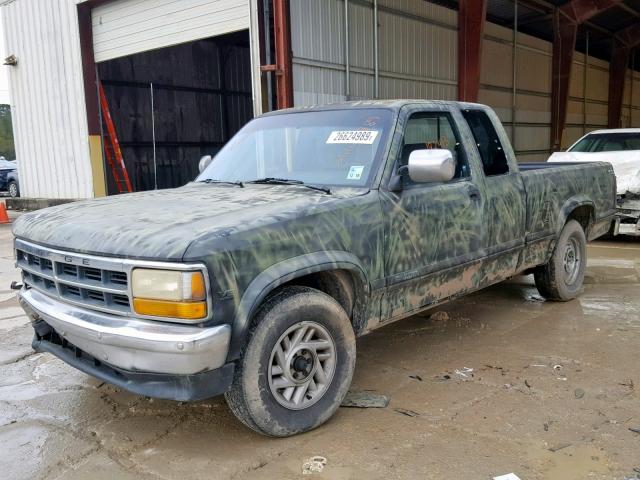 1B7GL23Y8PS270336 - 1993 DODGE DAKOTA GREEN photo 2