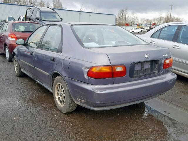 JHMEG8648SS025583 - 1995 HONDA CIVIC DX PURPLE photo 3