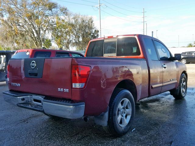 1N6BA06A36N563512 - 2006 NISSAN TITAN XE BURGUNDY photo 4