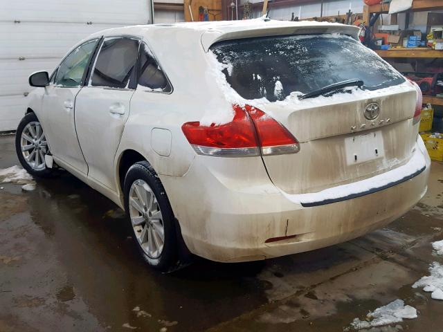 4T3BA3BB6AU012611 - 2010 TOYOTA VENZA BASE WHITE photo 3