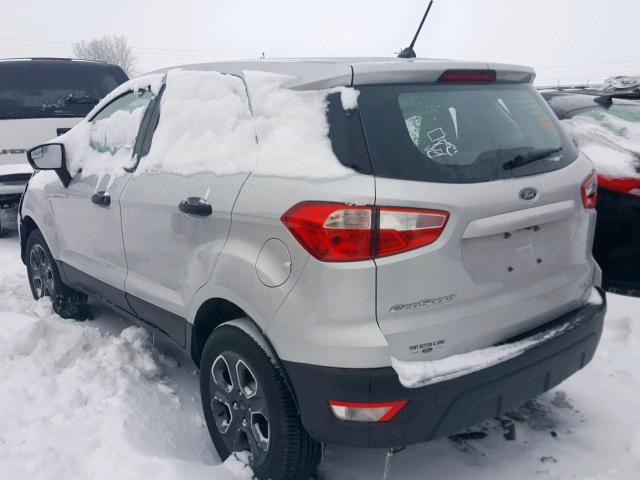 MAJ6P1SL3JC173651 - 2018 FORD ECOSPORT S SILVER photo 3