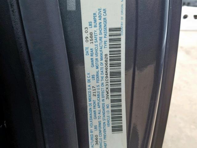 3VWCK31C94M406828 - 2004 VOLKSWAGEN NEW BEETLE Grau Foto 10