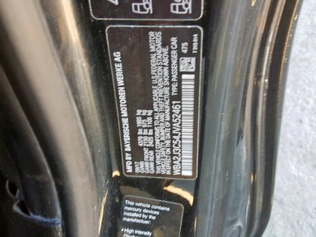 WBA2J3C54JVA52461 - 2018 BMW 230XI BLACK photo 10