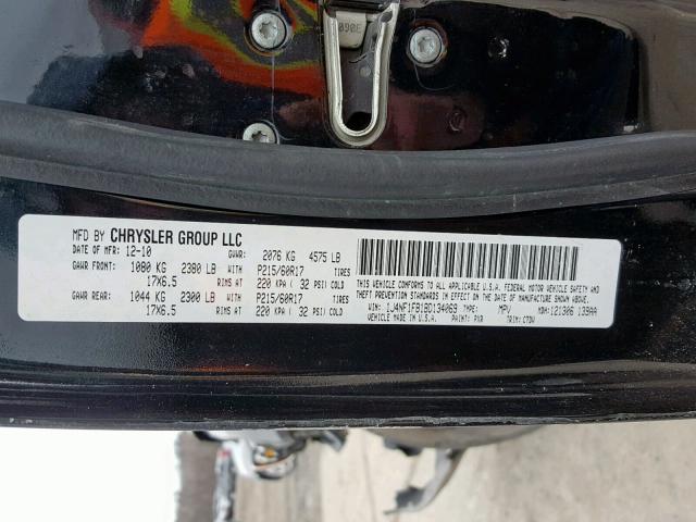 1J4NF1FB1BD134069 - 2011 JEEP COMPASS SP შავი ფოტო 10