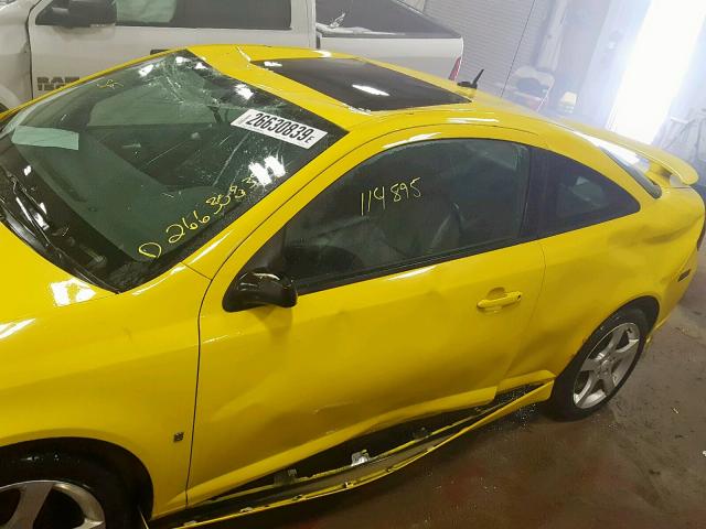 1G2AN18B077335475 - 2007 PONTIAC G5 GT YELLOW photo 9