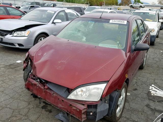 1FAHP34N67W146440 - 2007 FORD FOCUS ZX4 MAROON photo 2