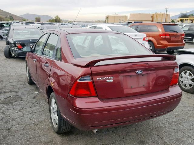 1FAHP34N67W146440 - 2007 FORD FOCUS ZX4 MAROON photo 3