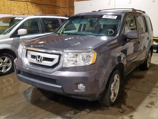 5FNYF4H79EB045280 - 2014 HONDA PILOT EXLN GRAY photo 2