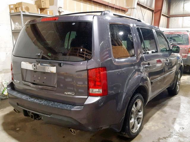 5FNYF4H79EB045280 - 2014 HONDA PILOT EXLN GRAY photo 4