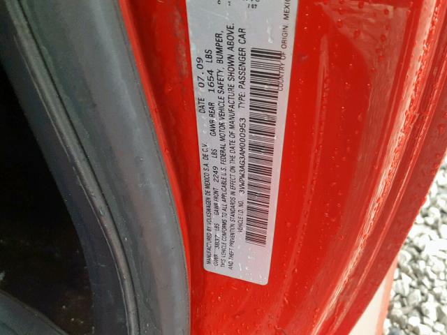 3VWPW3AG3AM000953 - 2010 VOLKSWAGEN NEW BEETLE Rot Foto 10