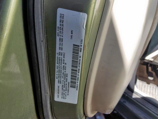 4S4BP61CX56369092 - 2005 SUBARU LEGACY OUT GREEN photo 10