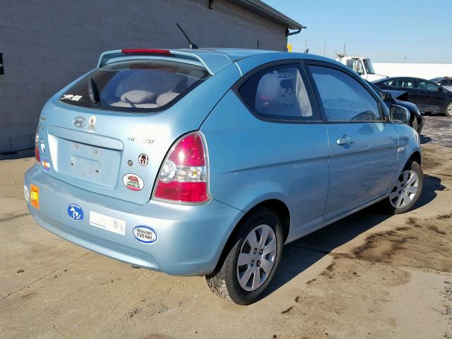 KMHCM3AC0AU172501 - 2010 HYUNDAI ACCENT BLU BLUE photo 4