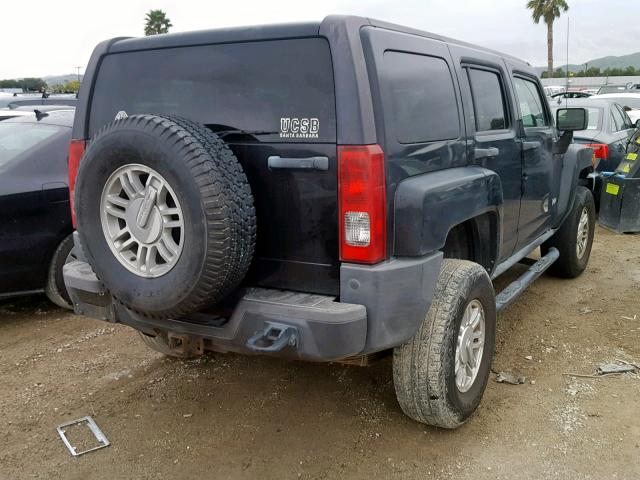 5GTDN13E578166809 - 2007 HUMMER H3 BLACK photo 4