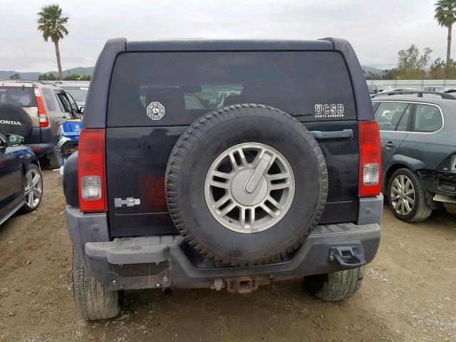 5GTDN13E578166809 - 2007 HUMMER H3 BLACK photo 9