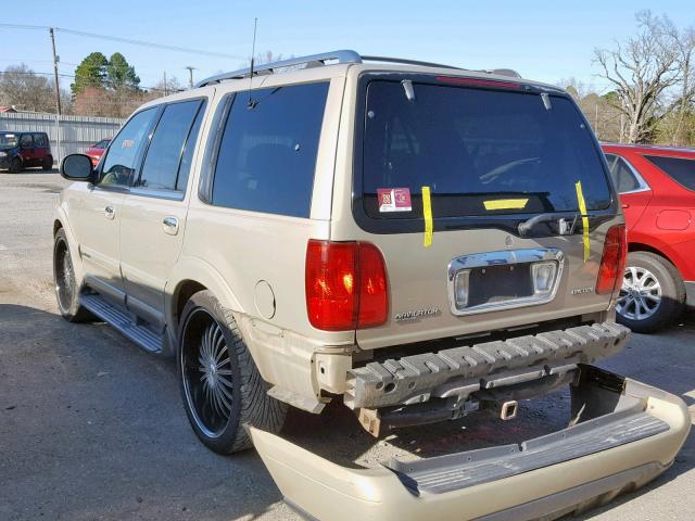 5LMRU27A6XLJ41663 - 1999 LINCOLN NAVIGATOR ოქროსფერი ფოტო 3