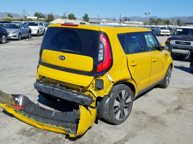 KNDJX3A5XF7190465 - 2015 KIA SOUL ! YELLOW photo 4