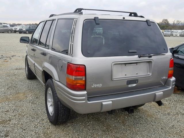 1J4GZ78YXWC163666 - 1998 JEEP GRAND CHER GRAY photo 3