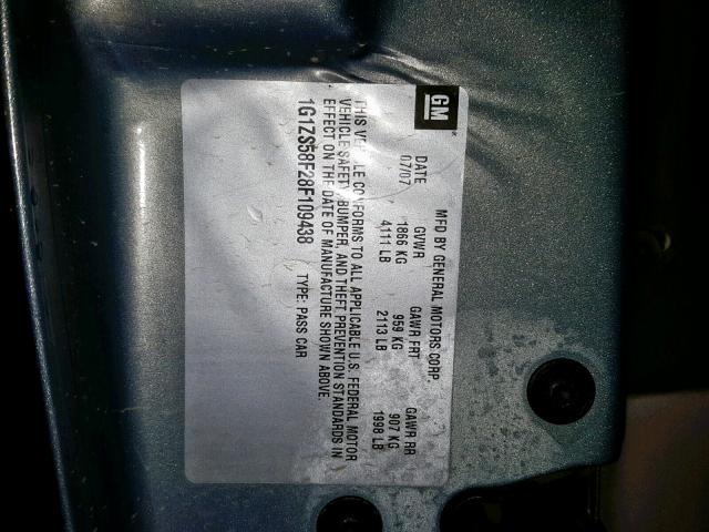 1G1ZS58F28F109438 - 2008 CHEVROLET MALIBU LS GRAY photo 10