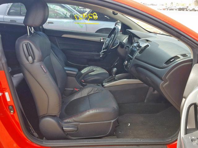 KNAFW6A32D5658428 - 2013 KIA FORTE SX RED photo 5