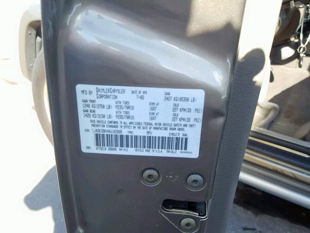 1J4GK38K44W102608 - 2004 JEEP LIBERTY RE TAN photo 10