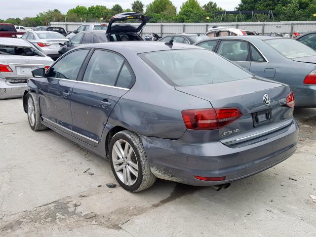 3VWL17AJ8HM238629 - 2017 VOLKSWAGEN JETTA SEL GRAY photo 3