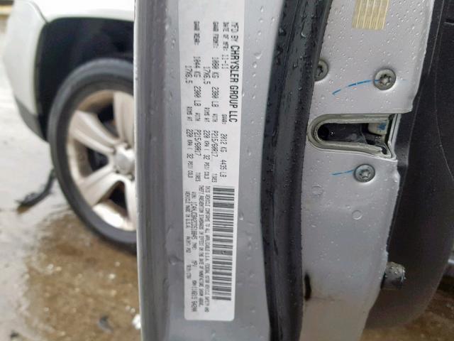 1C4NJCBA2CD518845 - 2012 JEEP COMPASS SP 银色 照片 10
