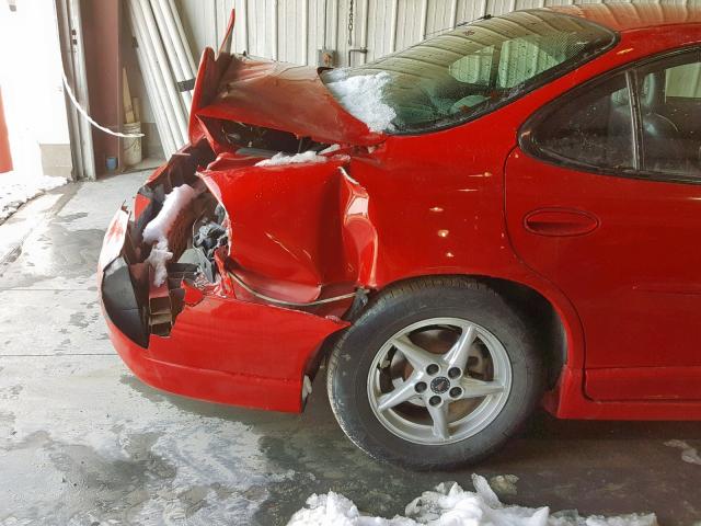 1G2WP52K92F277588 - 2002 PONTIAC GRAND PRIX RED photo 10