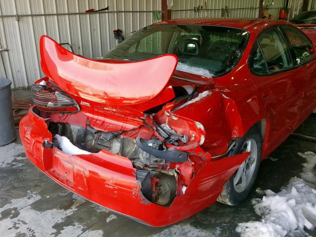 1G2WP52K92F277588 - 2002 PONTIAC GRAND PRIX RED photo 9