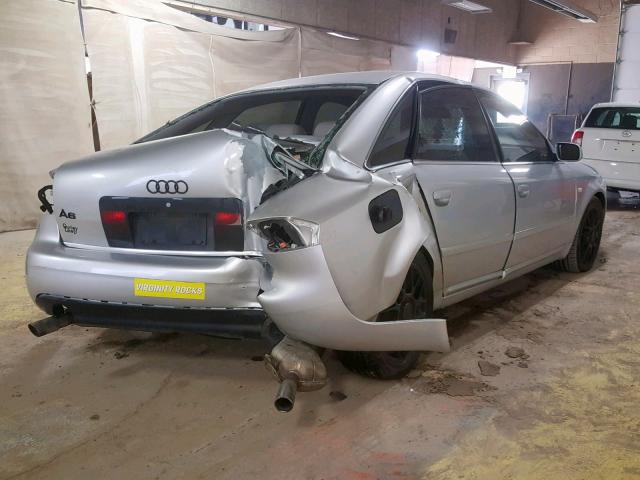 WAULD64B63N015395 - 2003 AUDI A6 2.7T QU SILVER photo 4