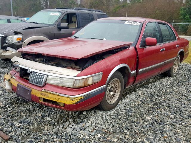 2MELM75W7RX646494 - 1994 MERCURY GRAND MARQ RED photo 2