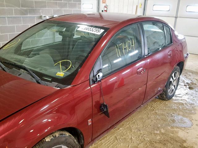 1G8AL52F45Z130368 - 2005 SATURN ION LEVEL BURGUNDY photo 9