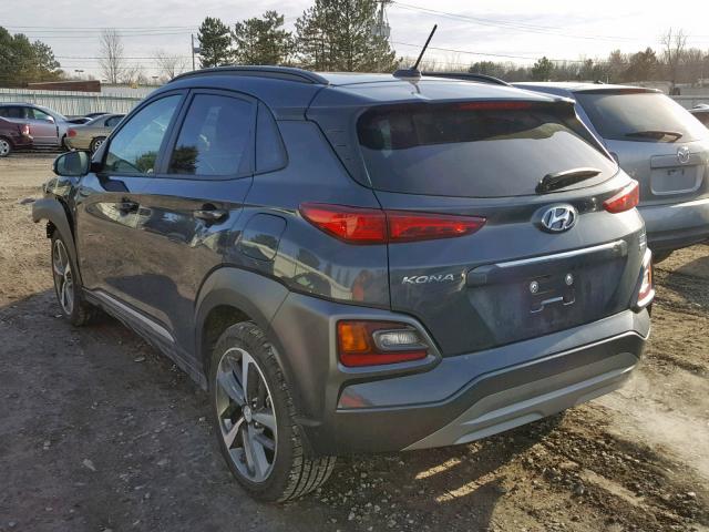 KM8K3CA51JU181563 - 2018 HYUNDAI KONA LIMIT GRAY photo 3