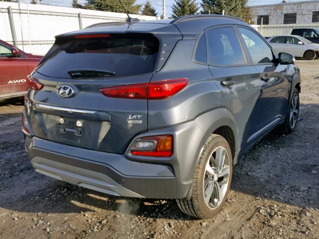 KM8K3CA51JU181563 - 2018 HYUNDAI KONA LIMIT GRAY photo 4