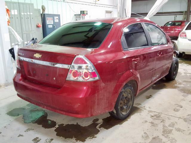 KL1TD5DE2BB208853 - 2011 CHEVROLET AVEO LS RED photo 4