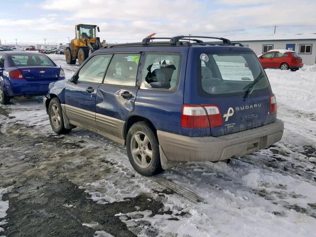 JF1SF65522G737263 - 2002 SUBARU FORESTER S BLUE photo 3