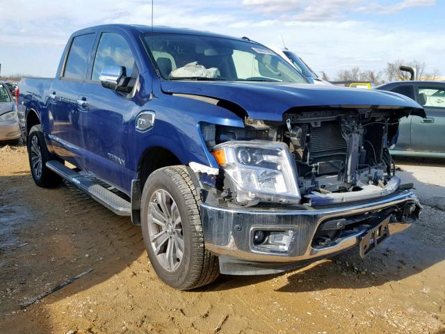 1N6AA1E58HN555849 - 2017 NISSAN TITAN SV BLUE photo 1