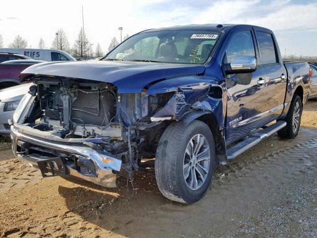 1N6AA1E58HN555849 - 2017 NISSAN TITAN SV BLUE photo 2