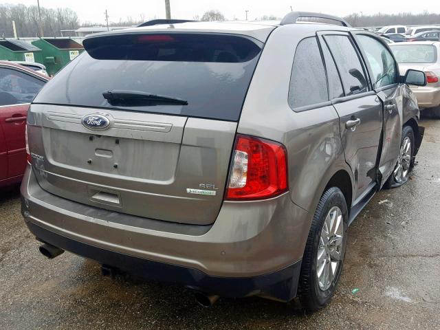 2FMDK3J92EBA14624 - 2014 FORD EDGE SEL CHARCOAL photo 4