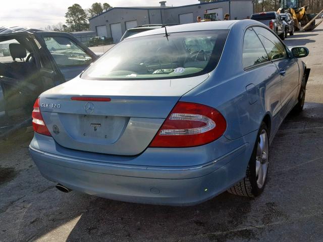 WDBTJ65J34F118138 - 2004 MERCEDES-BENZ CLK 320C BLUE photo 4